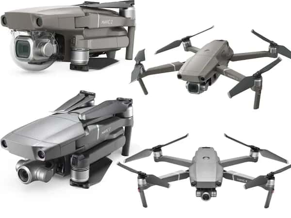Mavic 2 — показаны две модели дрона — в сложенном и разложенном виде.