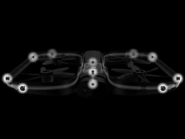 Skydio R1 — иллюстрация дрона с указанием расположения камер.